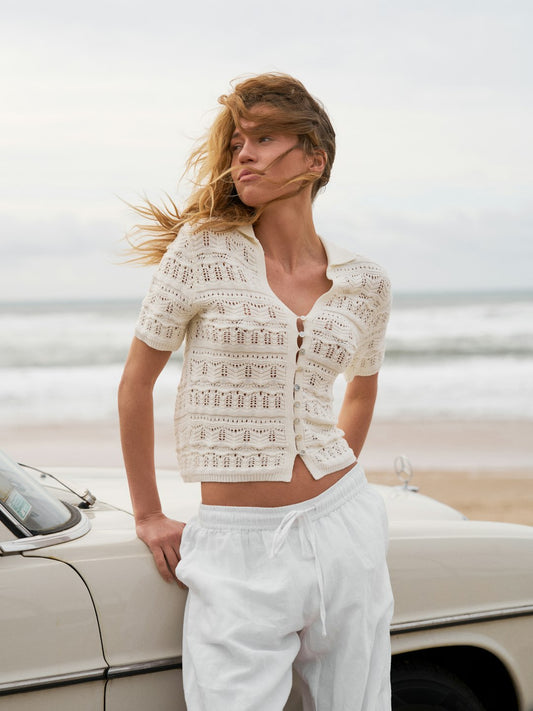 Marisini Stitch Polo Knit Top