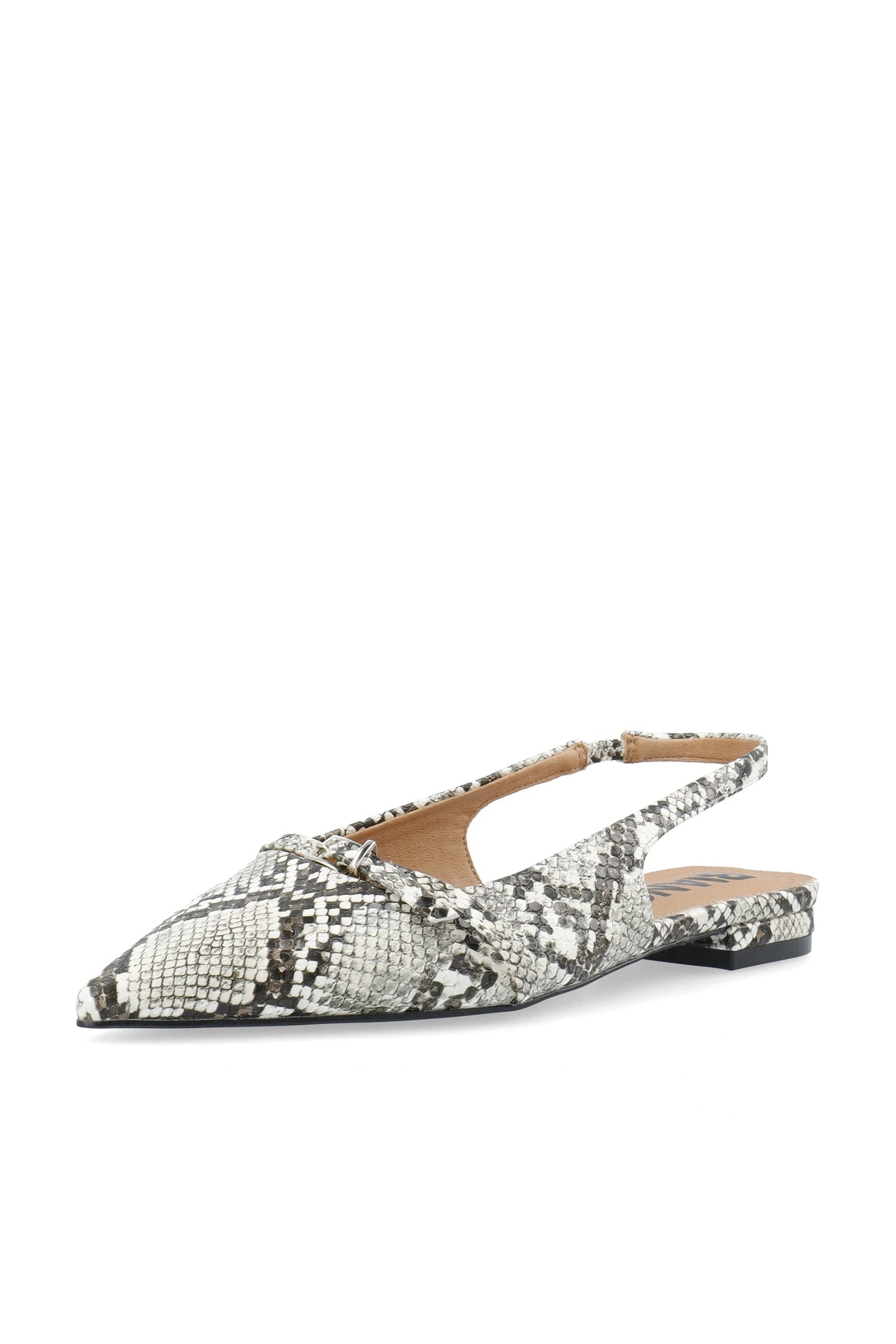 BIABARI Pointy Flat Slingback Faux Leather