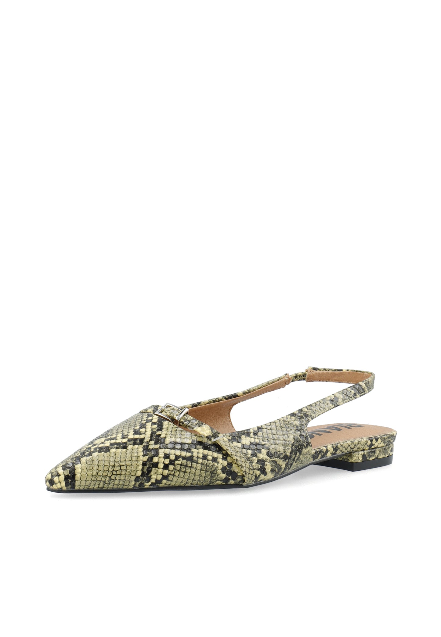 BIABARI Pointy Flat Slingback Faux Leather