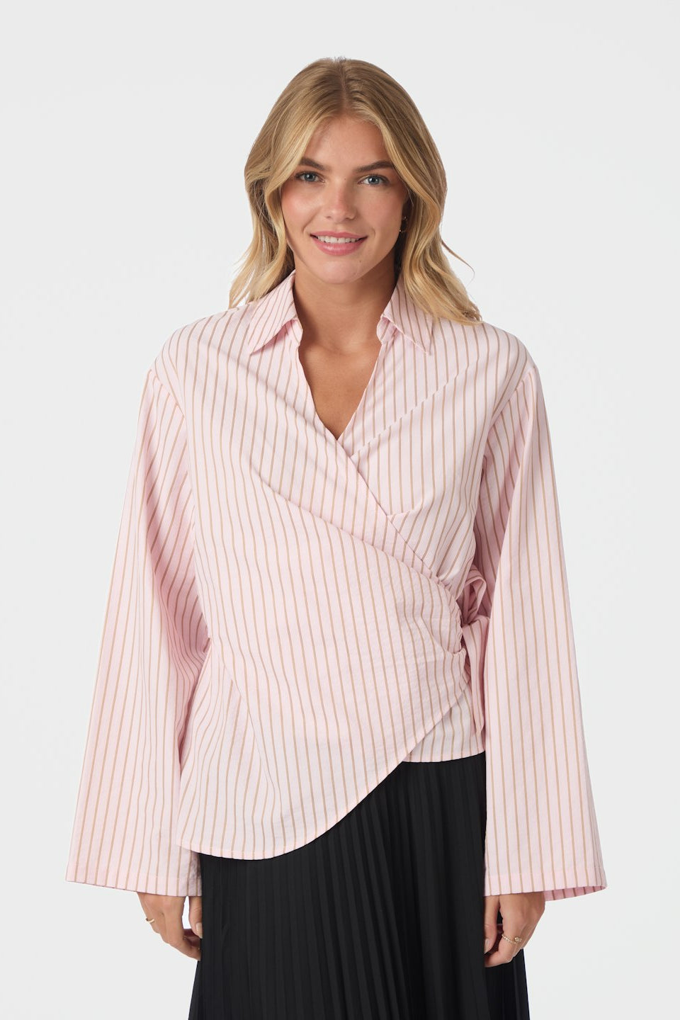 Tifuna stripe wrap shirt