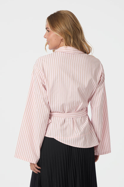 Tifuna stripe wrap shirt