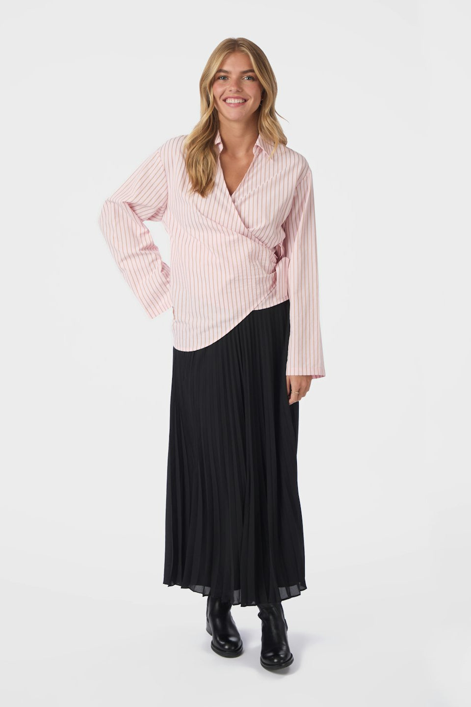 Tifuna stripe wrap shirt